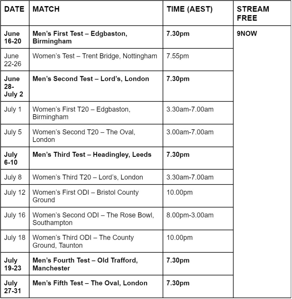 The Ashes first Test exclusive on Nine Nine for Brands