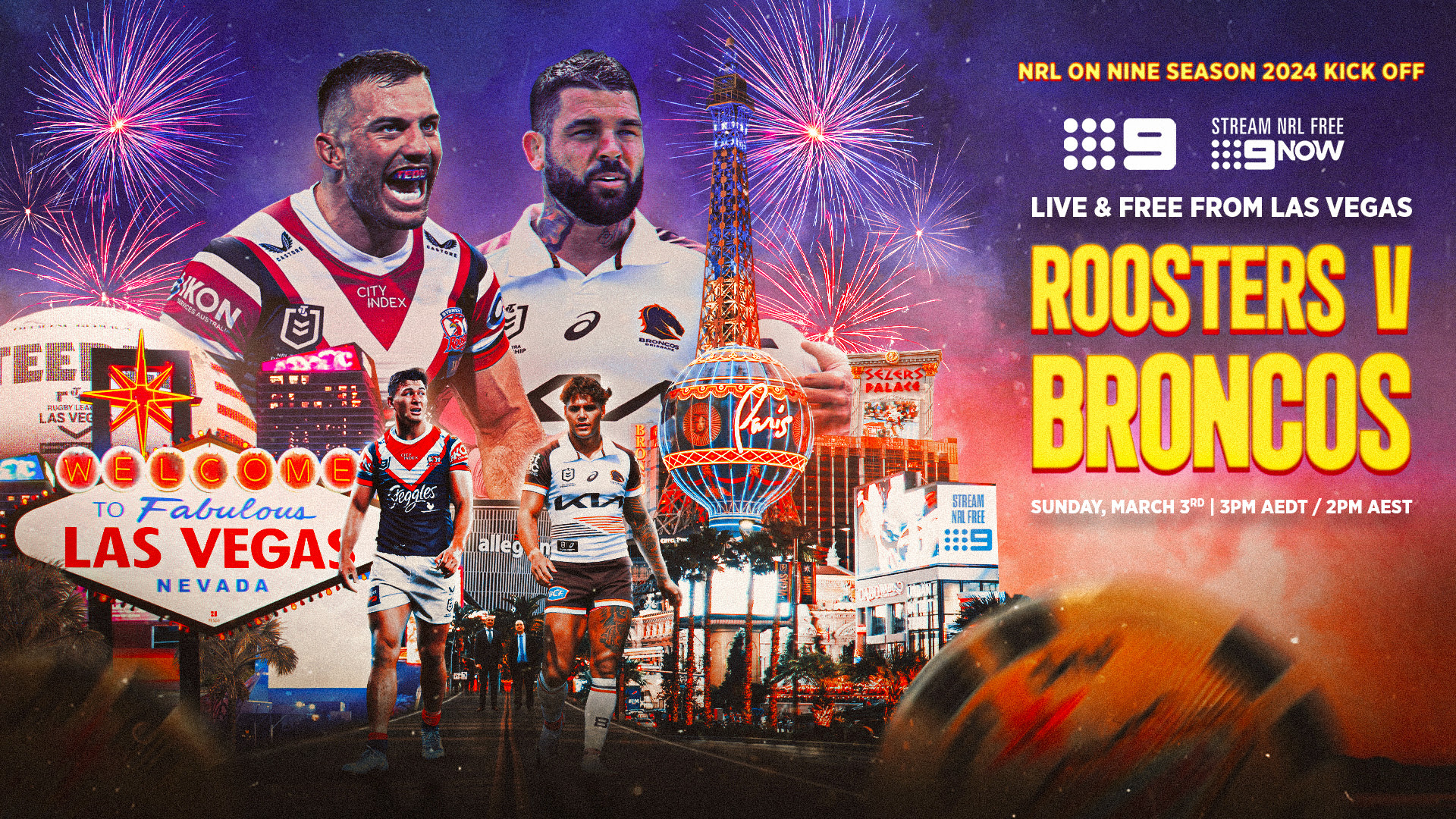 NRL On Nine Season Kick off Live And Free From Las Vegas Nine For Brands