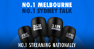 Nine Radio No.1 Melbourne, No.1 Sydney Talk, No.1 streaming nationally